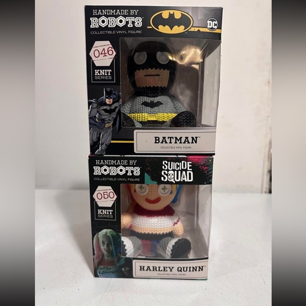 Harley Quinn & Batman handmade by robots figure bundle